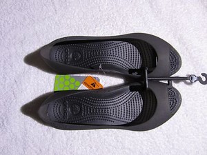 crocs peep toe flats
