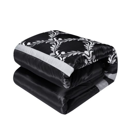 HIG 7PC Comforter Set Bed in a Bag Taffeta Fabric Embroidered Bed for Room Decor - Picture 15 of 16