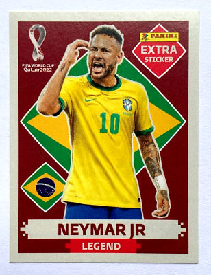 【新品/タグ付き】2022カタールW杯 ブラジル代表 ♯10ネイマール【L】 2022 FIFA WC Qatar 2022 Panini #10 NEYMAR JR Brazil STICKER EXTRA