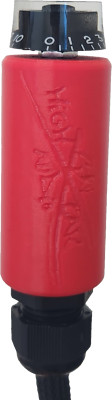 Sky High Car Audio - Universal X Round Bass Knob with Black Leads - Red