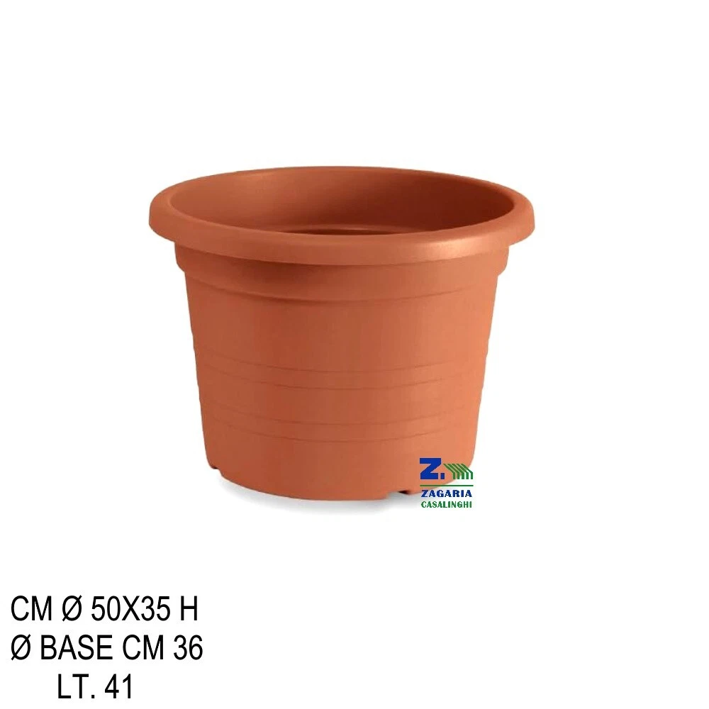 Vaso Cilindro TERRAE In Pietra, Bianco, 20 Cm, Resistente Ai Raggi UV Per Esterno - 2
