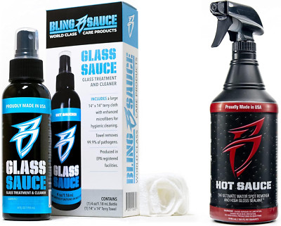 Hot Sauce Premium Hard Water Spot Remover and Glass Sauce Glass Treatment & Clea