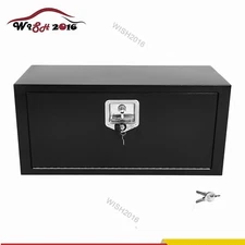 30''X 12'' X 14'' Iron Underbody Truck Storage Tool Box w/Lock Heavy Duty Black