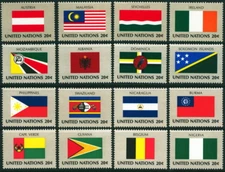 UN - New York . 1982 Flags (16) . Scott: 374-389 . Mint Never Hinged