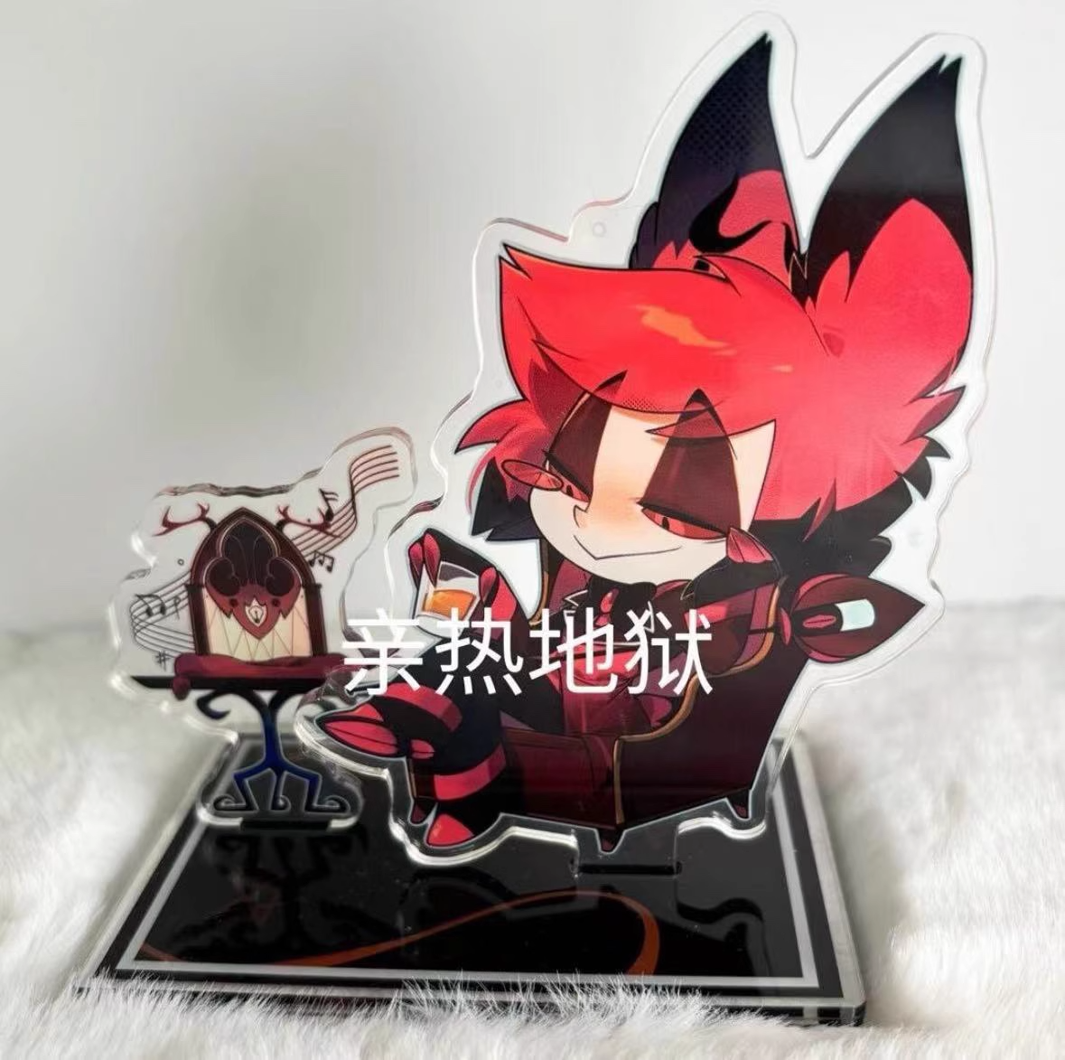 Anime Hazbin Hotel Ornament Alastor Drinking Tea Acrylic Stand