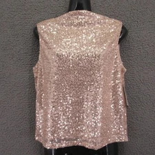 Melrose & Market Women’s Sequin Tank Top Rose Gold Medium Polyester #4482