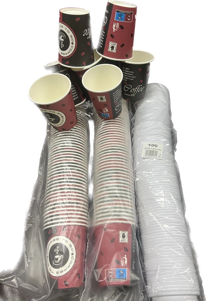 Coffee to go SET  100 Stk 0,2 Kaffeebecher mit Deckel Pappbecher Becher Einweg - Bild 2 von 4