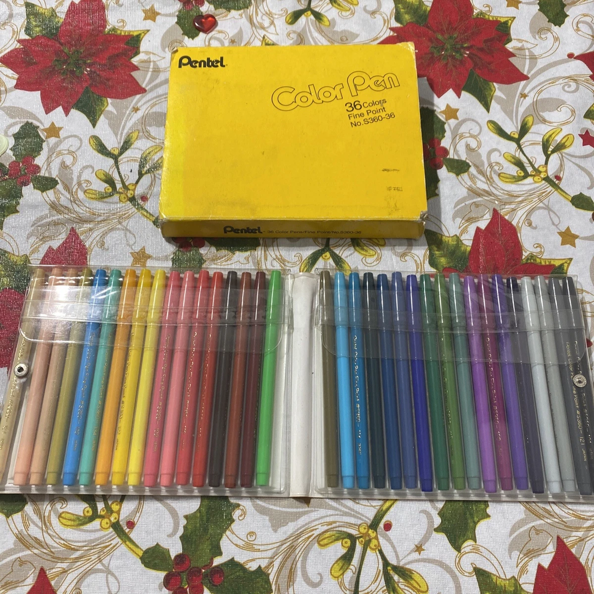 Pentel Color Pen Set of 35 Assorted S360 36 Used Missing One