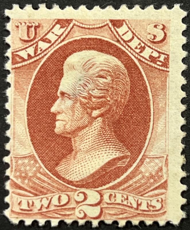 U.S. 2c Official, Dept. of War, Scott #O84, Thin Hard Paper, MH, F-VF, Thin
