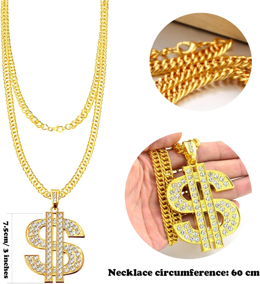 80S 90S Hip Hop Costume Jewelry Gold Chain for Women Men Gold Chain
