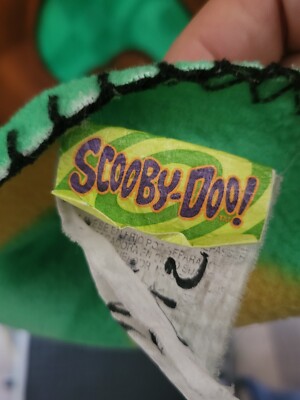 SCOOBY DOO Vtg Peace Sign Green Swirl Fleece Throw Blanket 44