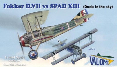 Valom Models 1/144 Fokker D.VII vs SPAD XIII (Four Kits in Box)