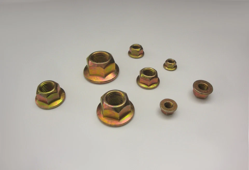 Flansch Ganzmetall Sicherungsmuttern 10.9 gelb verzinkt Regel- und Feingewinde