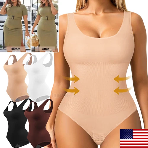 Sculpting Bodysuit for Women Tummy Control Seamless Shapewear Scoop Body Shaper - Picture 1 of 31