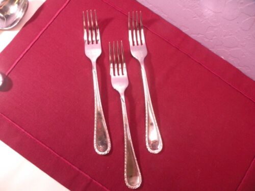 Set of 3 Pfaltzgraff BELLA 18/10 Stainless Dinner Forks 8-1/8" - Foto 1 di 5