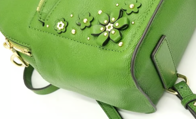 Michael Kors Small Kelly Green Floral Applique Backpack | eBay display picture 2