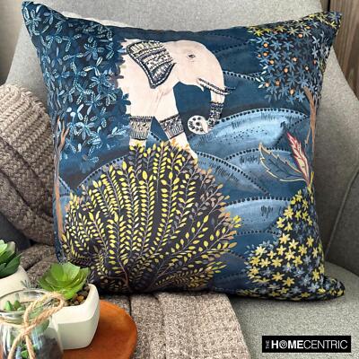 Blue Throw Pillow Cover Velvet Pillowcases Floral - Trunk Tales
