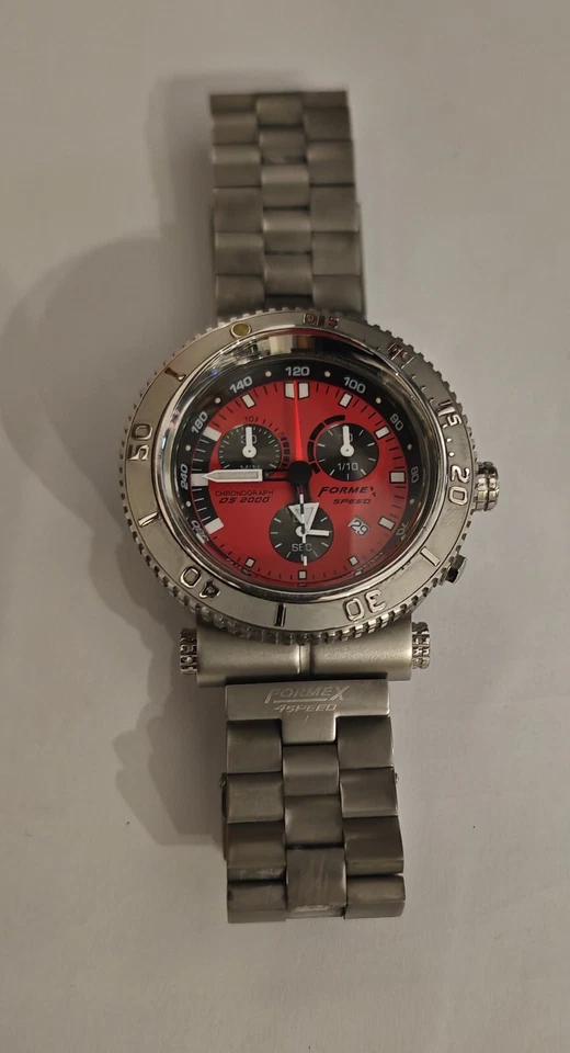 Formex 4 Speed CHRONOGRAPH  DS2000 SWISS ETA G10.211 mens watch Red Dial - Bild 3 von 4
