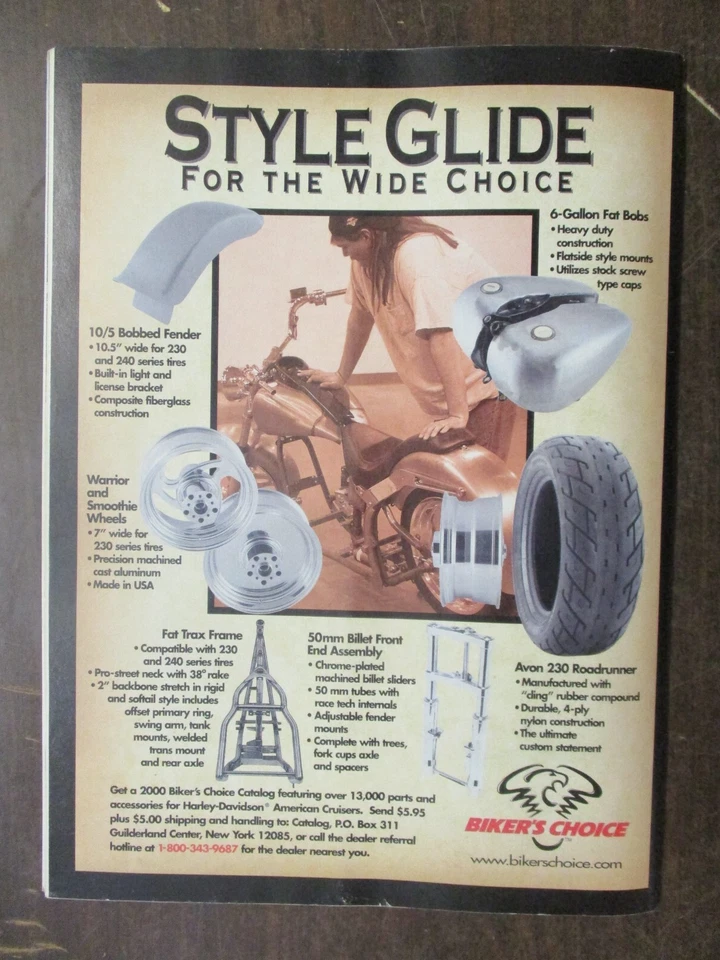 BIKER MAGAZINE #185 AUGUST 2000 EASY RIDERS + CENTERFOLD DAVID MANN ART - Image 2 of 2