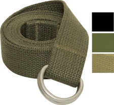 Cotton D-Ring Belts Army Military Tactical Uniform Urban School Camping