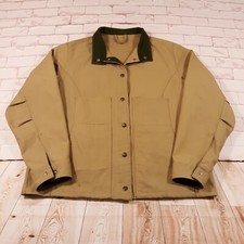 Filson Tin Cloth Coat Jacket Style 20011 Button Green Trim Womens Size Large