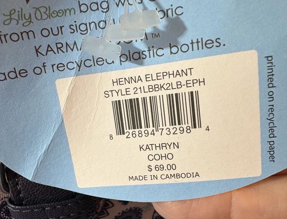 Bolso Bandolera Lily Bloom Henna Elephant Nuevo con Etiquetas Foto 4 de 4