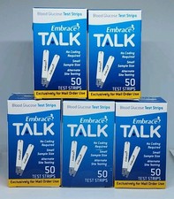Embrace Talk Blood Glucose Diabetic Test Strips 250 Count New in Boxes