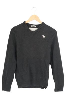 ABERCROMBIE & FITCH Herren Pullover Grau S/44 V-Ausschnitt Casual Preppy - Bild 1 von 4