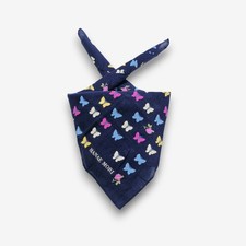 Vintage 90s Hanae Mori Handkerchief Neckerchief Butterfly Pocket Square Scarf
