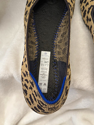 Rothy's The Flat Knit Leopard Animal Print Slip-On Ballet Flats Round Toe US 7