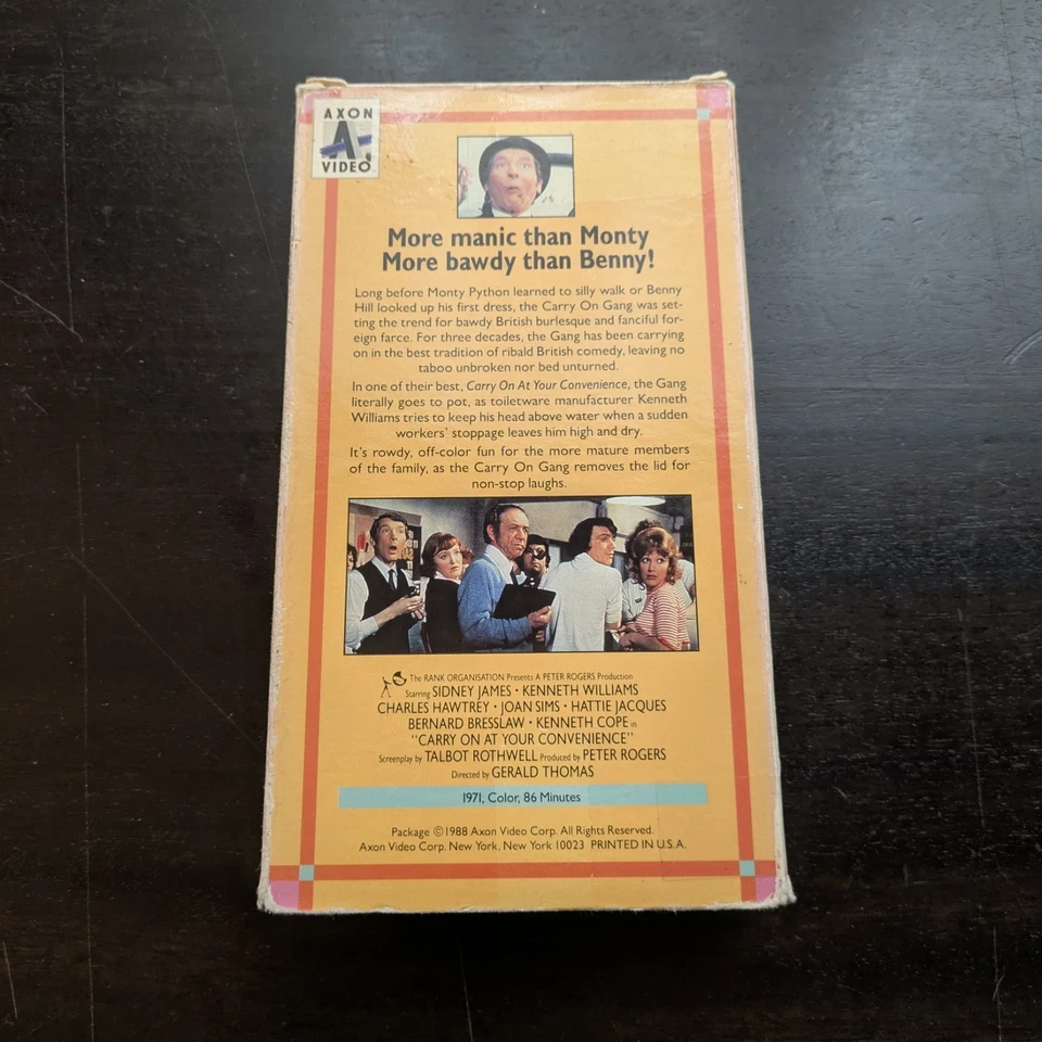 Carry On At Your Convenience VHS Axon Video 70s Bawdy Comedy - Image 3 of 3