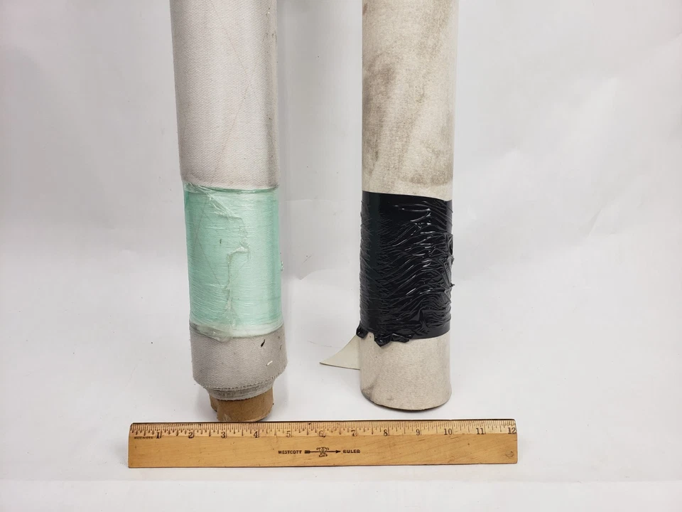 2x White Almond Vinyl 55" Roll Fabric Waterproof PVC Faux Leather - Image 2 of 4