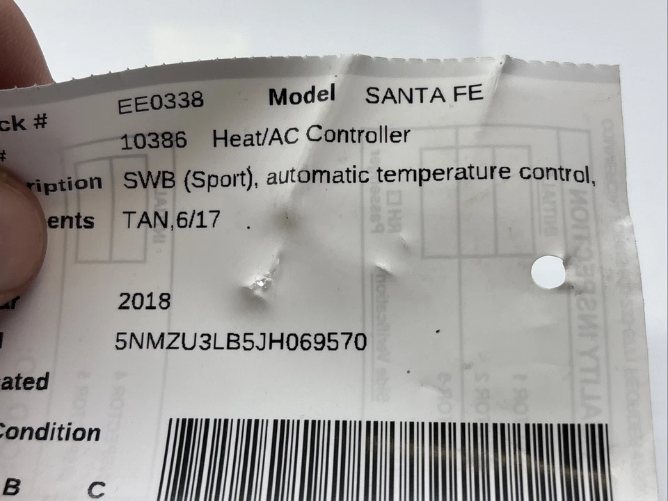 Hyundai Santa Fe 2016-2018 climatizador aire acondicionado calefacción control de temperatura 97250-4Zea0 Foto 4 de 4