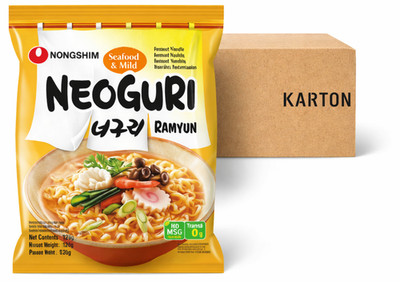 Nongshim Neoguri Seafood Mild 20x120g   Koreanische Ramen-Nudeln, Meeresfrüchte