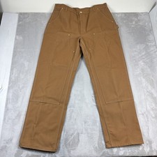 Carhartt B01 Double Knee Pants 40x34 Beige Carpenter Duck Loose Fit Utility