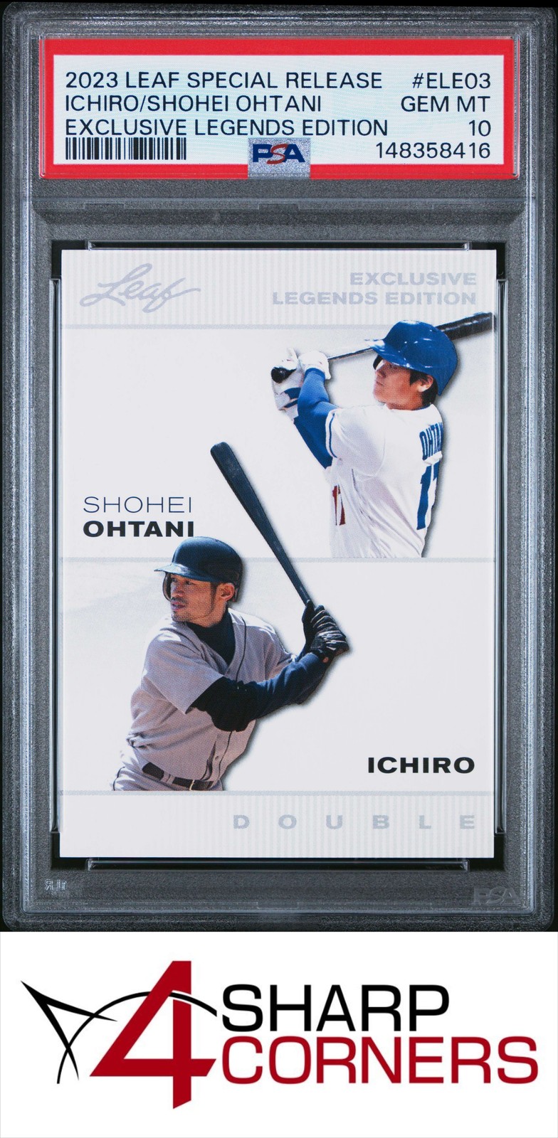 2023 LEAF SPECIAL RELEASE EXCLUSIVE LEGENDS ICHIRO SUZUKI-SHOHEI OHTANI PSA 10 view 1