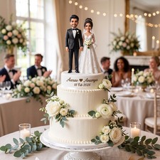 Personalized Wedding Cake Topper Figurine, Custom Bride Groom, Photo Gift