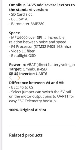 Omnibus F4 V5. 1 Flight Controller 6s Capable FPV Drone Wing Plane F405 - Picture 17 of 17