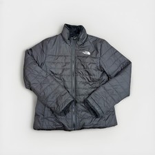 The North Face Girls Reversible Puffer Fleece Jacket Black Size L 14/16