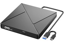 Umaniy Lettore DVD CD Esterno per PC Portatile, Masterizzatore CD/DVD +/-RW Driv