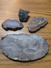 4 Flat Agate Slab Stones