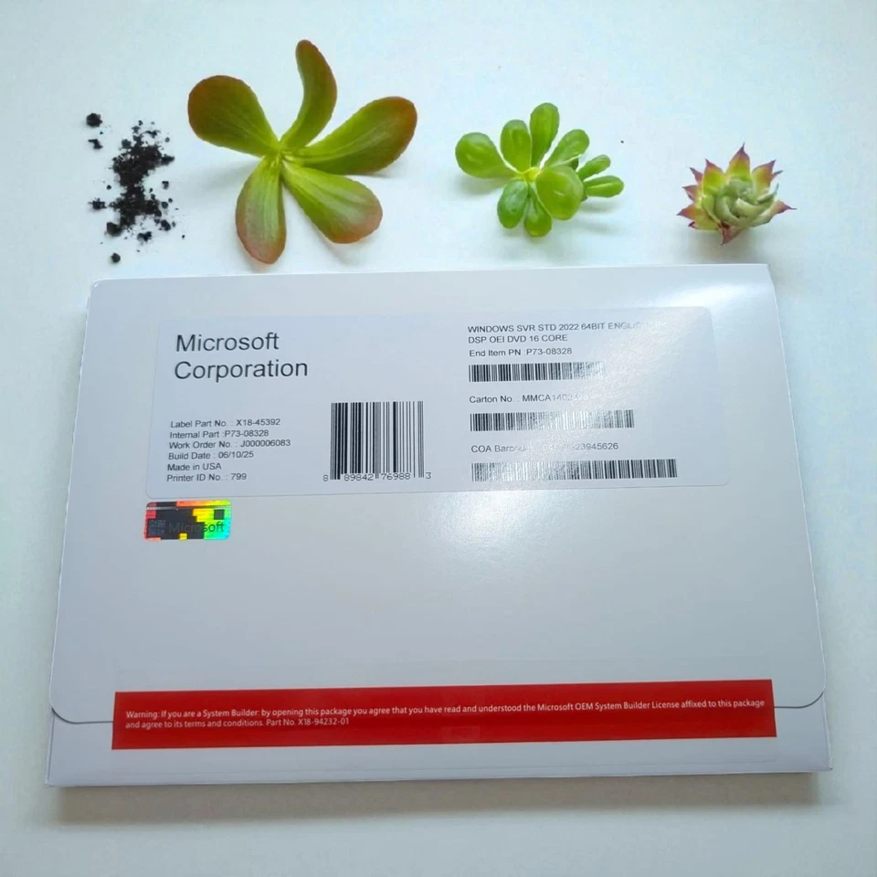 Microsoft Windows Server 2022 estándar 64 bits 16 núcleos licencia y DVD Foto 2 de 4