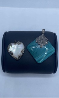 Pacchetto gioielli pendenti assortiti in argento sterling 2 pezzi 19 5 g