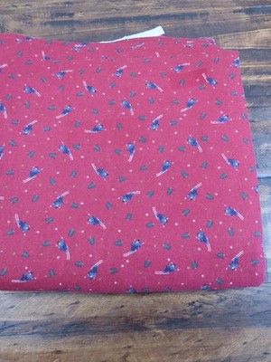 Judie Rothermal for Marcus Brothers Fabric 5 Yards + 22'', red with snow skiing