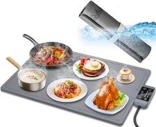 Waterproof Plateful Food Warming Mat, Food Grade Silicone Warming Tray with 1...