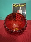 Vintage Fenton Ruby Red Hobnail Orb ashtray/ MCM bowl/vintage trinket dish