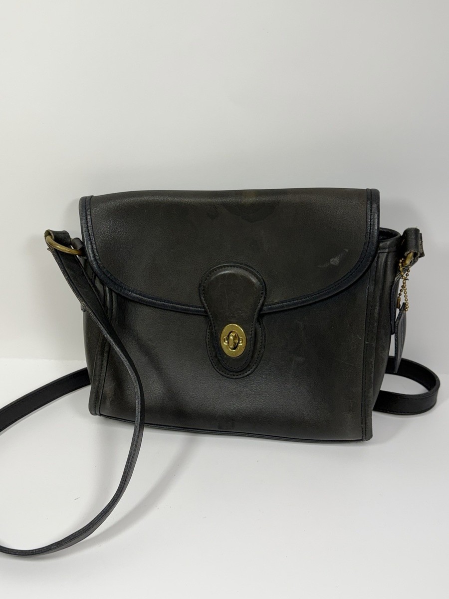 Vintage 90s Coach Devon #9908 Navy Blue Crossbody Purse Handbag