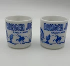 1950's Milk Glass Ranger Joe Ranch Mug *Set of 2 Blue Hazel Atlas Vintage