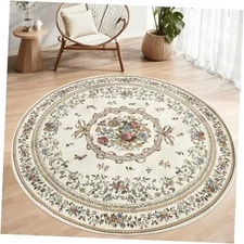  Rustic Floral Area Rugs Country Rose Mats Medallion Round Mats Vintage Rugs 