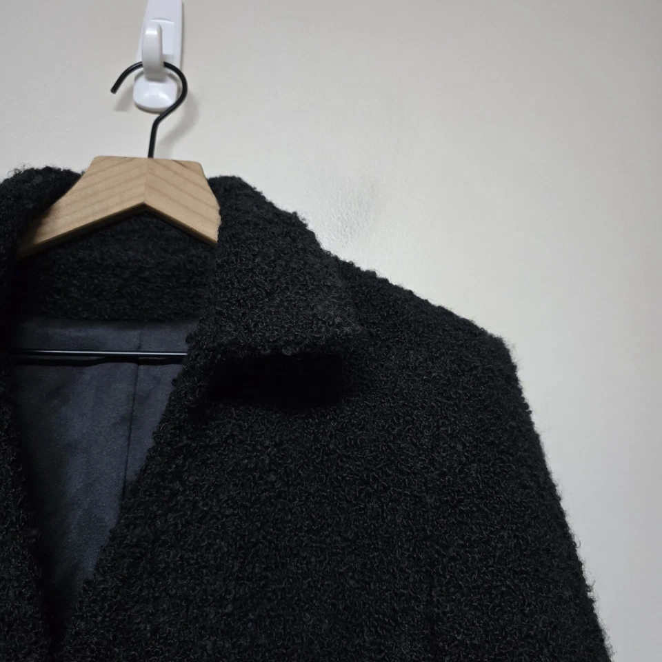 Chaqueta Negra Mezcla Lana Alpaca Hecha en Perú Boho Texturizada Tejida Talla S/M Foto 2 de 4
